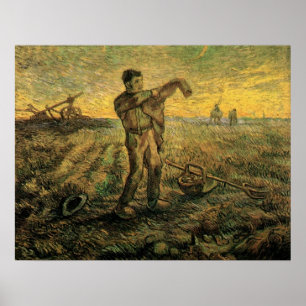 Kväll - Dagens slut av Vincent van Gogh Poster
