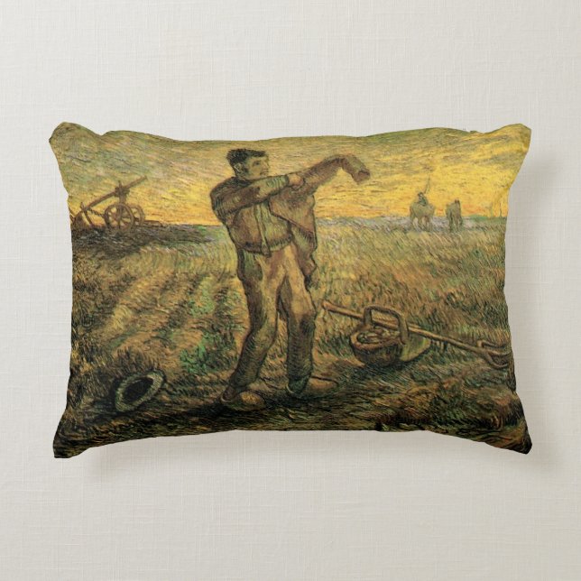 Kväll - Dagens slut av Vincent van Gogh Prydnadskudde (Framsidan)