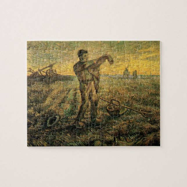 Kväll - Dagens slut av Vincent van Gogh Pussel (Horisontell)