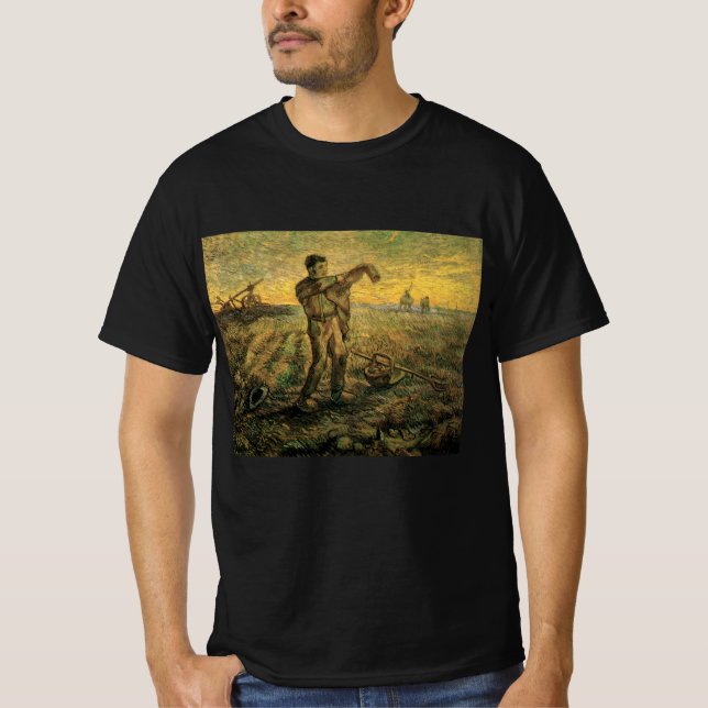Kväll - Dagens slut av Vincent van Gogh T Shirt (Framsida)