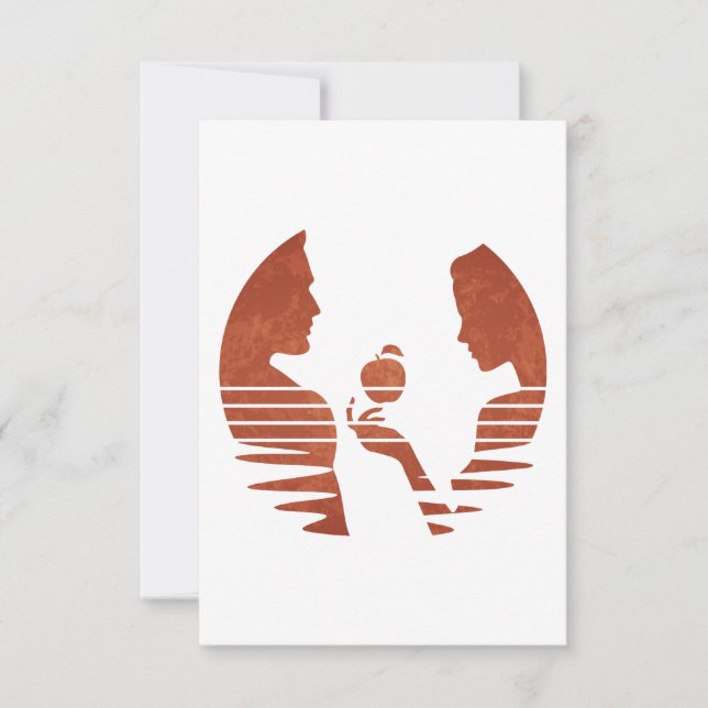 Kväll Händer och äpple till Adam, runge version 3/ Tack Kort (Framsida)