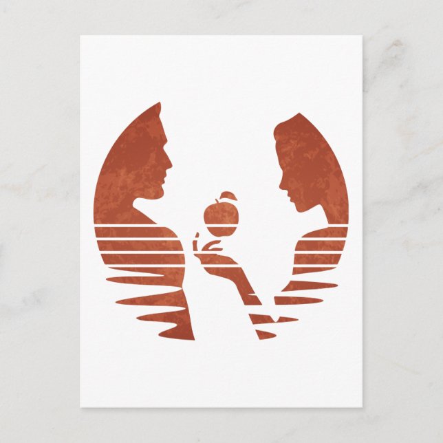 Kväll Händer och äpple till Adam, runge version 3/ Vykort (Framsida)