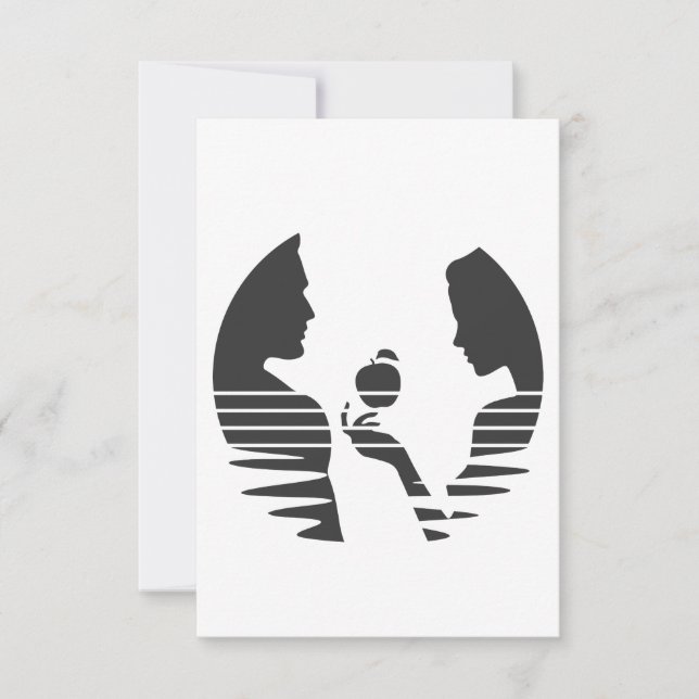 Kväll Händer och äpple till Adam, svart version 1/ Tack Kort (Framsida)