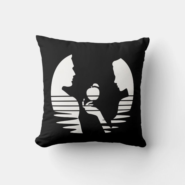 Kväll Händer och äpple till Adam, vit version 2/3 Kudde (Framsida)