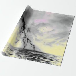 KVÄLL HIMLAR MED SVART BLICK OCH GULT PRESENTPAPPER