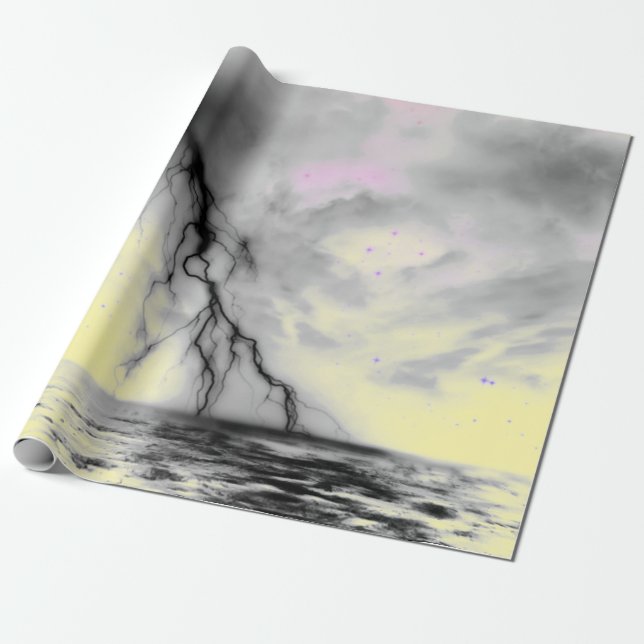 KVÄLL HIMLAR MED SVART BLICK OCH GULT PRESENTPAPPER (Utrullad)