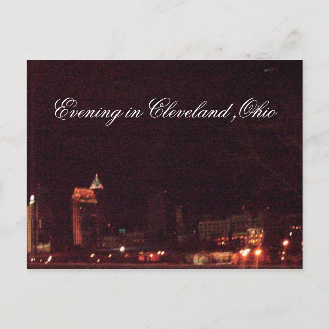 KVÄLL I CLEVELAND, OHIO-vykort Vykort (Framsida)