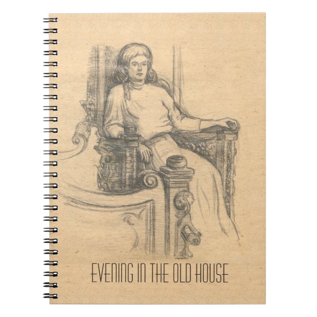 Kväll i det gamla huset anteckningsbok med spiral (Framsidan)