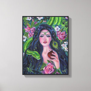 Kväll i trädgården Eden python äpple av Renee Canvastryck