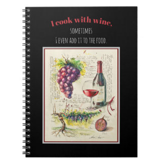 KVÄLL målad illustration av Red Vin & Quote Anteckningsbok