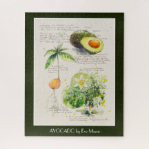 KVÄLL målade avokado botaniska illustration Poster
