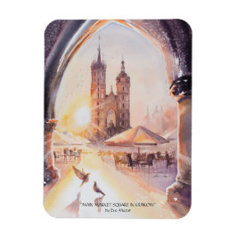 KVÄLL målade Krakow Old Town Magnet