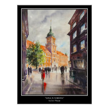 KVÄLL-målade Warszawa-Poster