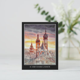 KVÄLL målat Krakow, Polens gamla stadskort Vykort