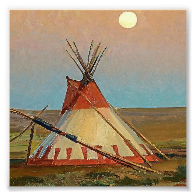 “Kväll på Blackfeet-reservatet” av Maynard Fototryck (Framsidan)