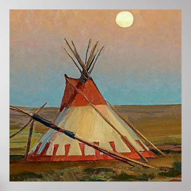 “Kväll på Blackfeet-reservatet” av Maynard Poster (Framsidan)