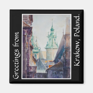 KVÄLL Painting Krakow, Polen Old Town Magnet