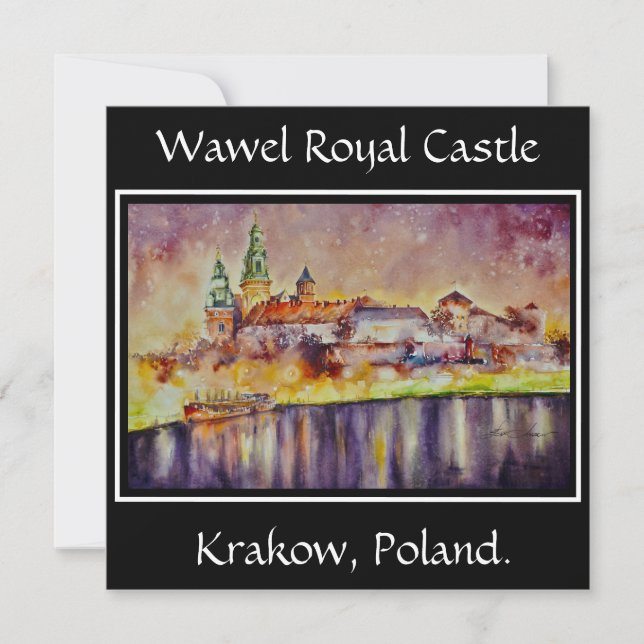KVÄLL Painting Wawel Royal Castle,Krakow, Polen (Framsida)