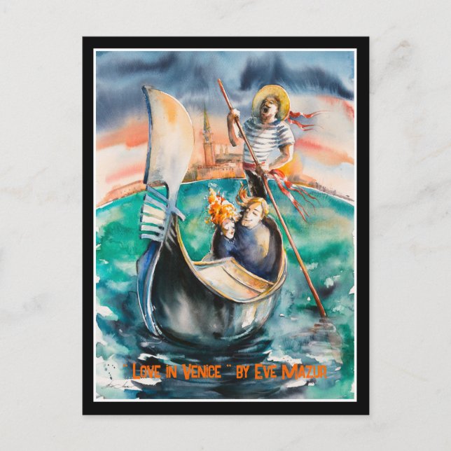 KVÄLL Pavisserligen Kärlek i Venedig, Italien Vykort (Framsida)