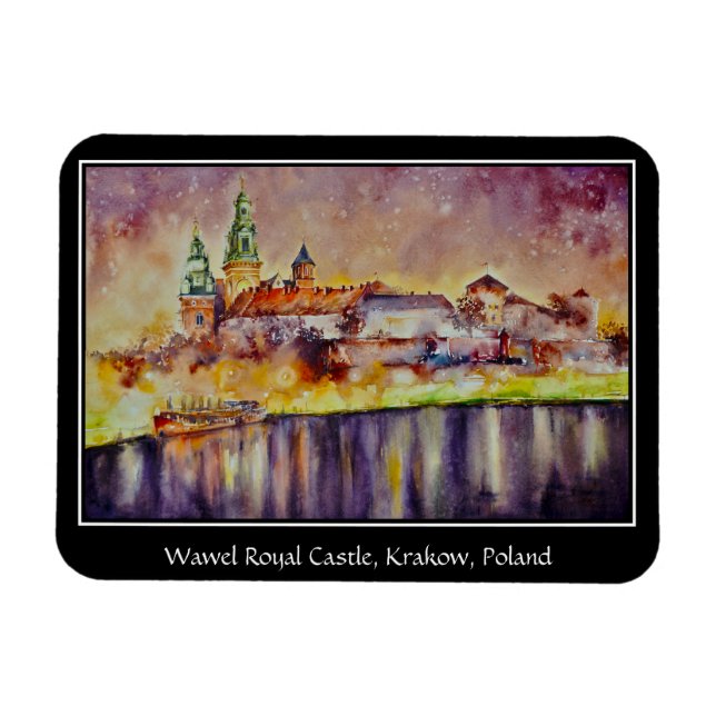 KVÄLL Pavisserligen Wawel, Krakow, Polen Magnet (Horisontell)