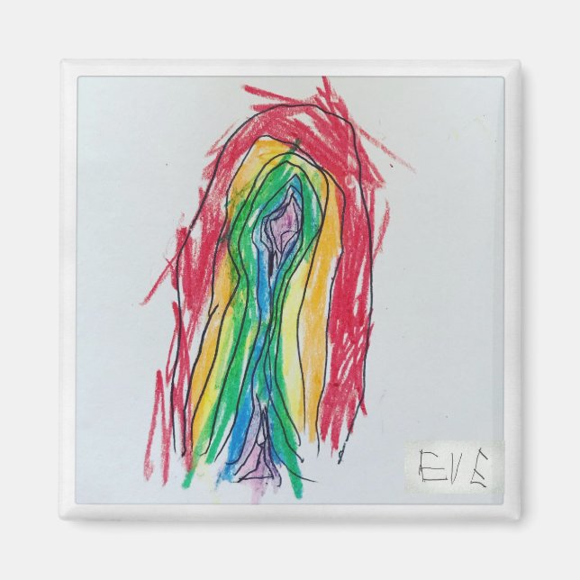 Kväll Rainbow Magnet (kvadrat) (Framsidan)