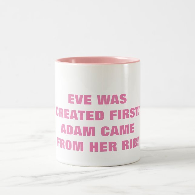 KVÄLL SKAPADES FÖRST  Två-Tonad MUGG (Center)