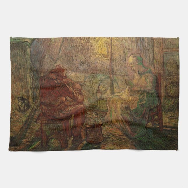 Kväll - Vakten av Vincent van Gogh Kökshandduk (Horisontell)