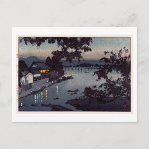Kväll vid Chikugofloden, Hiroshi Yoshida Vykort