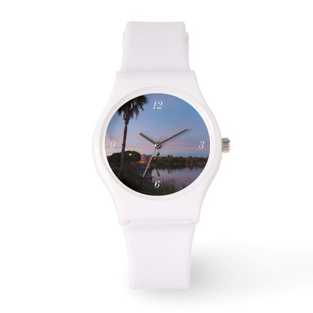 Kväll vid Handflatan Träd Armbandsur (Framsida)