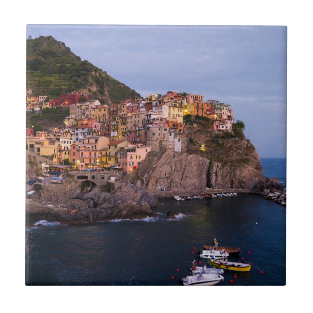 Kvällar i Cinque Terre, Italien Kakelplatta (Framsidan)