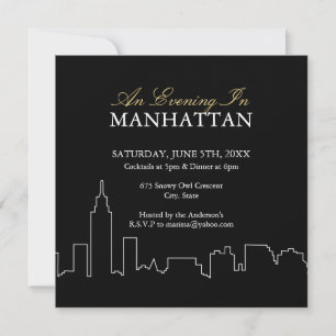 Kvällar på Manhattan - Anpassningsbar Inbjudan