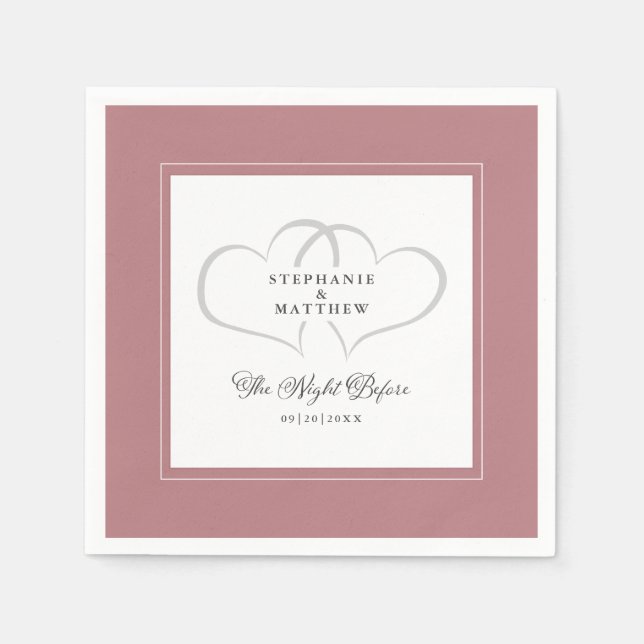 Kvällen före efter repetitionen middag dammig ros pappersservett (Framsidan)