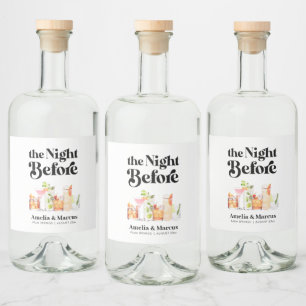 Kvällen före Retro Par:s Repetitionsmiddag Spritflaskor Etikett