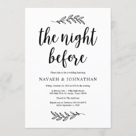 Kvällen innan, Rustic Bröllop Rehearsal Dinner Inbjudningar