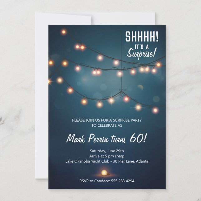 Kvällen Ljus Födelsedagsfest inbjudan (Framsida)