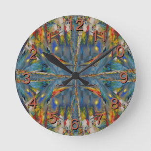 Kvällen Ljus i Himlar    BlueBackward Clock Rund Klocka