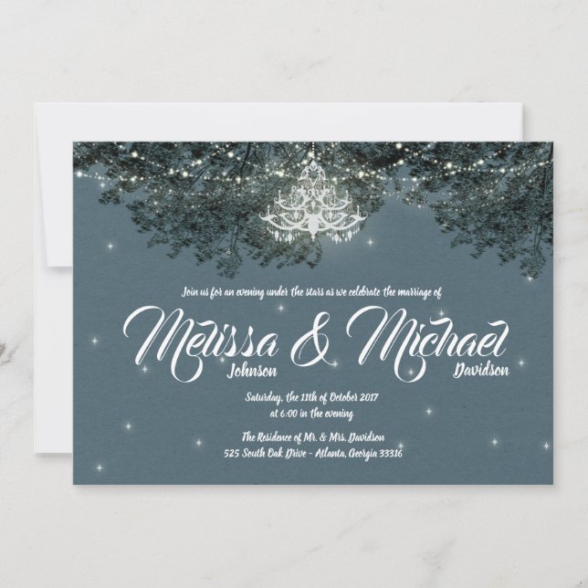Kvällen under Stars bröllopsinbjudan Inbjudningar (Framsida)