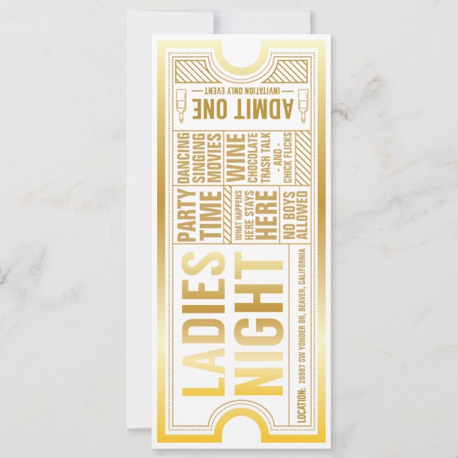 Kvällens damer fullt anpassningsbar inbjudan (Framsida)