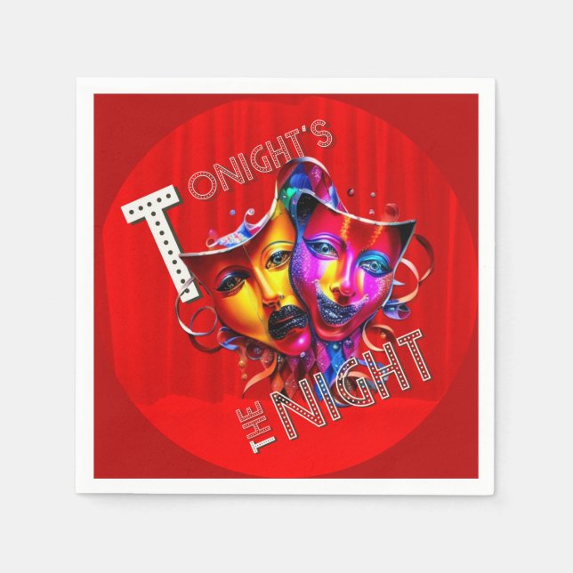 Kvällens natt (Röda ridån) Pappersservett (Framsidan)