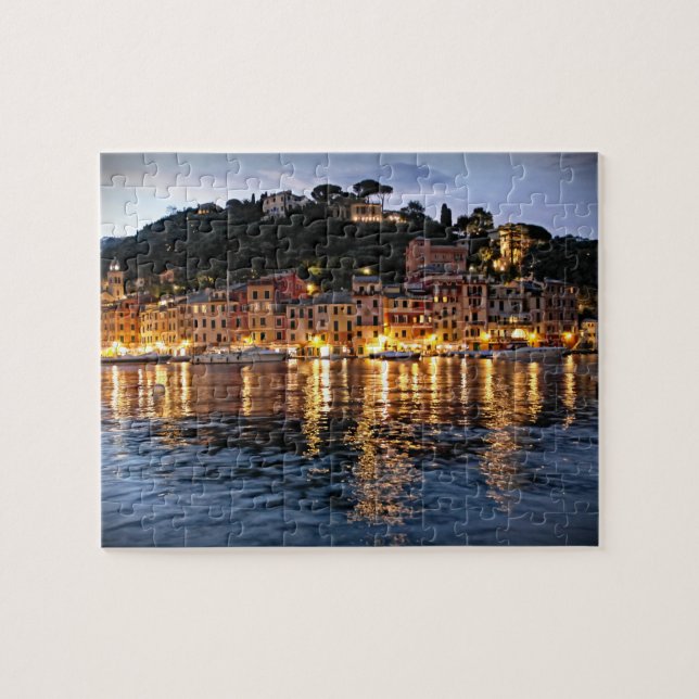 Kvällreflektioner av Portofino - 8 x 10 - 110 pc Pussel (Horisontell)