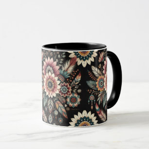 Kvälls Boho Blommor Mugg