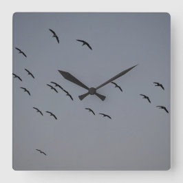 Kvällsflygning Fyrkantig Klocka