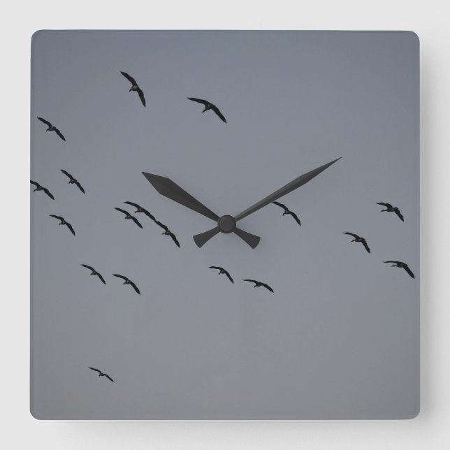 Kvällsflygning Fyrkantig Klocka (Framsida)