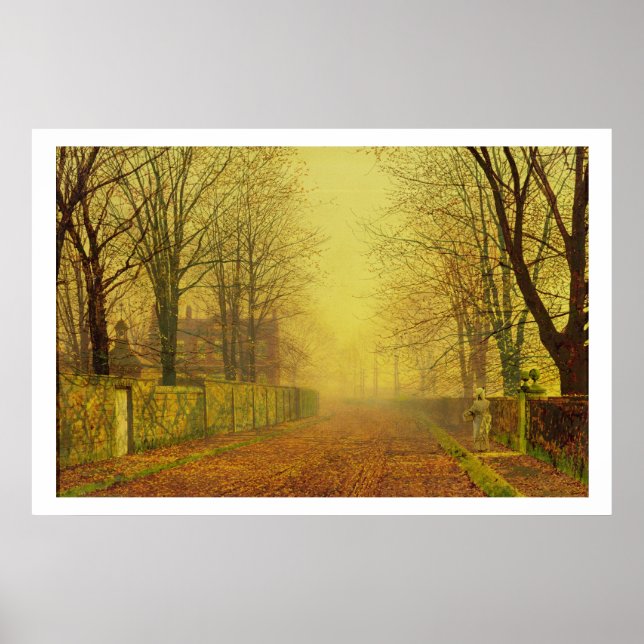 kvällsglöd, c.1884 (olja på arbetsyta) poster (Framsidan)