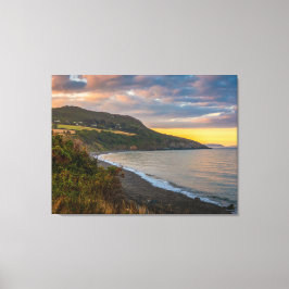 Kvällsglöden vid Greystones kust Canvastryck