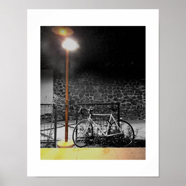 Kvällsljus på cykelfotografi poster (Framsidan)