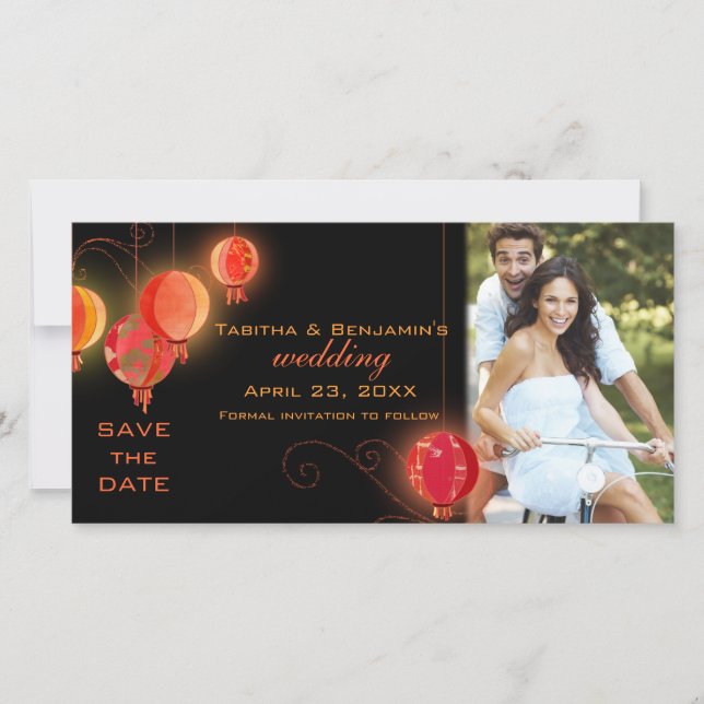 Kvällsljusstak Bröllop Save the Date Fotokort Spara Datumet (Framsida)