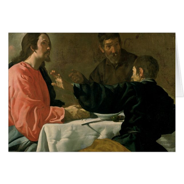 Kvällsmål på Emmaus, 1620 Hälsningskort (Framsidan Horizontal)