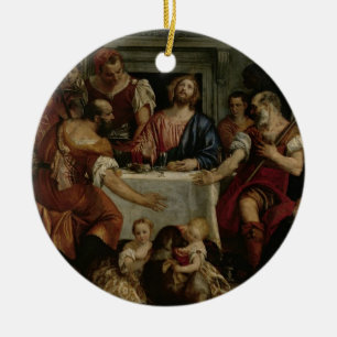 Kvällsmål på Emmaus (olja på kanfas) Julgransprydnad Keramik