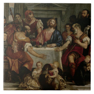 Kvällsmål på Emmaus (olja på kanfas) Kakelplatta